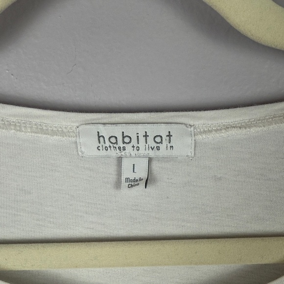 Habitat 100% Cotton White 3/4 Sleeve Top Size Large - Picture 3 of 9